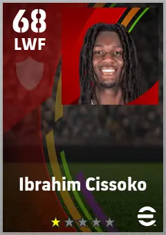 Ibrahim Cissoko eFootball 2026 player card — 68 OVR LWF