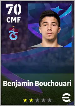 Benjamin Bouchouari eFootball 2026 player card — 70 OVR CMF