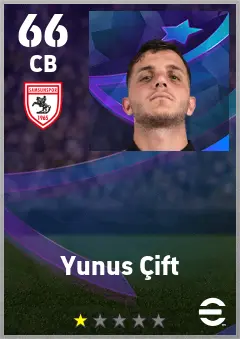 Yunus Cift eFootball 2026 player card — 66 OVR CB