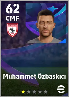 Muhammet Ozbaskici eFootball 2026 player card — 62 OVR CMF