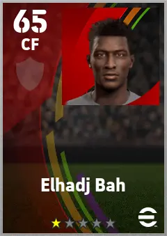 Elhadj Bah eFootball 2026 player card — 65 OVR CF
