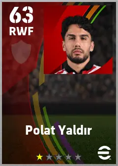 Polat Yaldir eFootball 2026 player card — 63 OVR RWF