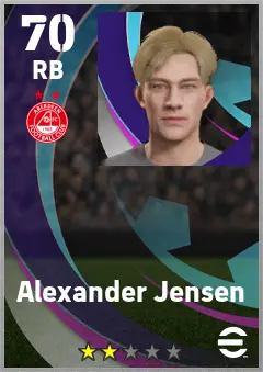 Alexander Jensen eFootball 2026 player card — 70 OVR RB