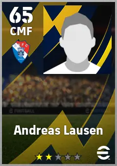 Andreas Lausen eFootball 2026 player card, 65 OVR CMF