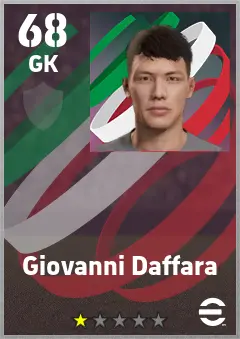 Giovanni Daffara eFootball 2026 player card — 68 OVR GK