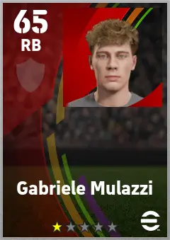 Gabriele Mulazzi eFootball 2026 player card — 65 OVR RB