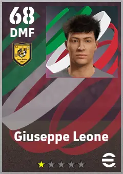 Giuseppe Leone eFootball 2026 player card — 68 OVR DMF