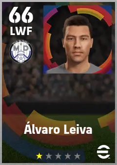 Alvaro Leiva eFootball 2026 player card — 66 OVR LWF