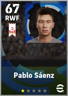 Pablo Saenz eFootball 2026 player card — 67 OVR RWF