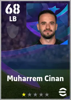 Muharrem Cinan eFootball 2026 player card — 68 OVR LB