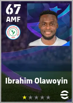 Ibrahim Olawoyin eFootball 2026 player card — 67 OVR AMF