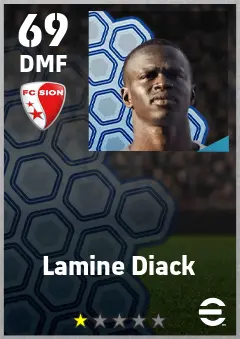 Lamine Diack eFootball 2026 player card — 69 OVR DMF