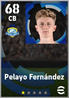 Pelayo Fernandez eFootball 2026 player card — 68 OVR CB
