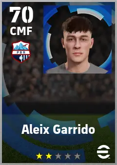 Aleix Garrido eFootball 2026 player card — 70 OVR CMF
