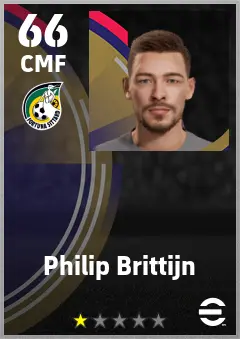 Philip Brittijn eFootball 2026 player card — 66 OVR CMF