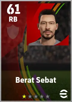 Berat Sebat eFootball 2026 player card — 61 OVR RB