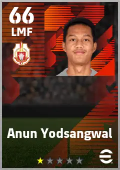 Anun Yodsangwal eFootball 2026 player card — 66 OVR LMF