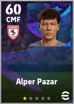 Alper Pazar eFootball 2026 player card — 60 OVR CMF