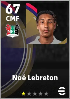 Noe Lebreton eFootball 2026 player card — 67 OVR CMF