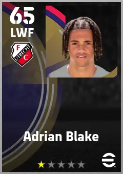 Adrian Blake eFootball 2026 player card — 65 OVR LWF
