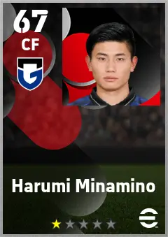 Harumi Minamino eFootball 2026 player card — 67 OVR CF