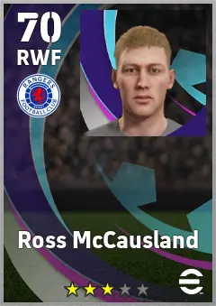 Ross McCausland eFootball 2026 player card, 70 OVR RWF