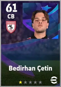 Bedirhan Cetin eFootball 2026 player card — 61 OVR CB