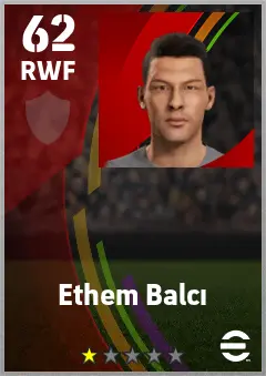 Ethem Balci eFootball 2026 player card — 62 OVR RWF