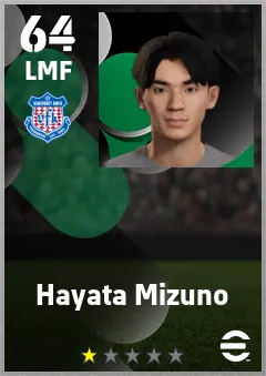 Hayata Mizuno eFootball 2026 player card — 64 OVR LMF