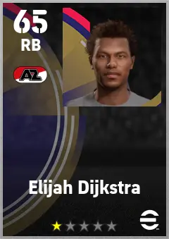 Elijah Dijkstra eFootball 2026 player card — 65 OVR RB