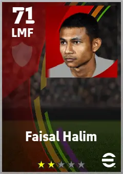 Faisal Halim eFootball 2026 player card — 71 OVR LMF