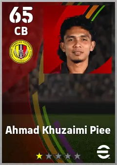 Ahmad Khuzaimi Piee eFootball 2026 player card — 65 OVR CB