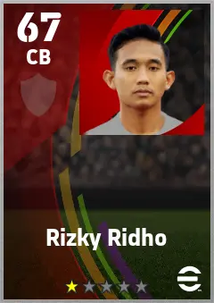 Rizky Ridho eFootball 2026 player card — 67 OVR CB