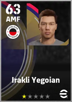 Irakli Yegoian eFootball 2026 player card — 63 OVR AMF