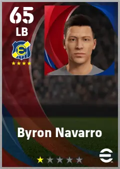 Byron Navarro eFootball 2026 player card — 65 OVR LB