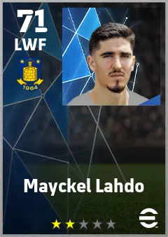 Mayckel Lahdo eFootball 2026 player card — 71 OVR LWF