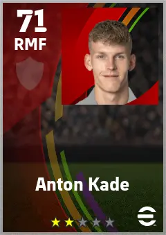 Anton Kade eFootball 2026 player card — 71 OVR RMF