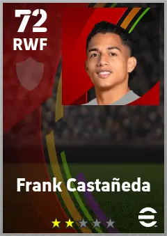 Frank Castaneda eFootball 2026 player card — 72 OVR RWF