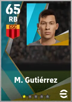 M. Gutierrez eFootball 2026 player card — 65 OVR RB