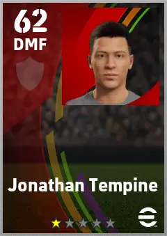 Jonathan Tempine eFootball 2026 player card — 62 OVR DMF