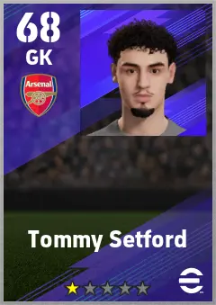 Tommy Setford eFootball 2026 player card — 68 OVR GK