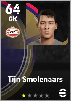 Tijn Smolenaars eFootball 2026 player card — 64 OVR GK