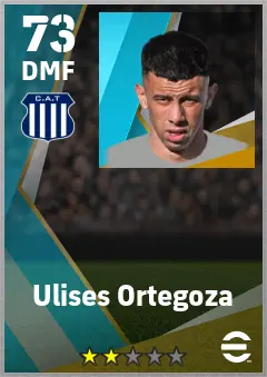 Ulises Ortegoza eFootball 2026 player card — 73 OVR DMF