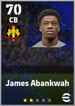 James Abankwah eFootball 2026 player card — 70 OVR CB
