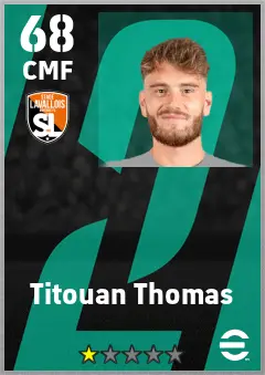 Titouan Thomas eFootball 2026 player card — 68 OVR CMF