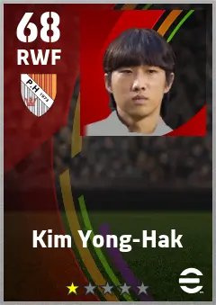 Kim Yong-Hak eFootball 2026 player card — 68 OVR RWF