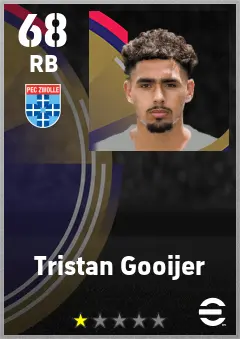 Tristan Gooijer eFootball 2026 player card — 68 OVR RB
