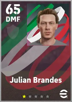 Julian Brandes eFootball 2026 player card — 65 OVR DMF