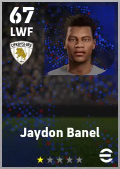 Jaydon Banel eFootball 2026 player card — 67 OVR LWF