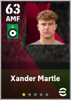 Xander Martle eFootball 2026 player card — 63 OVR AMF